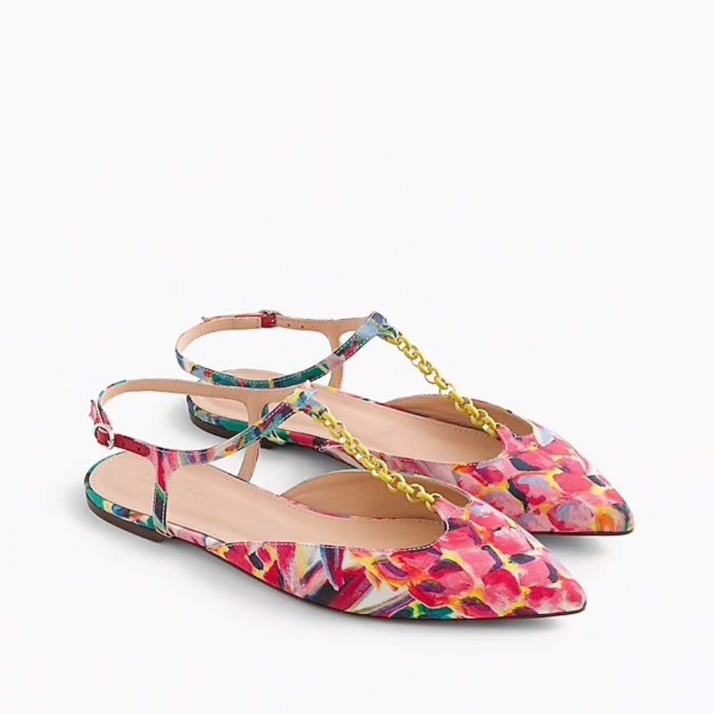 J.Crew Pointed-toe flats Ratti painted pineapple